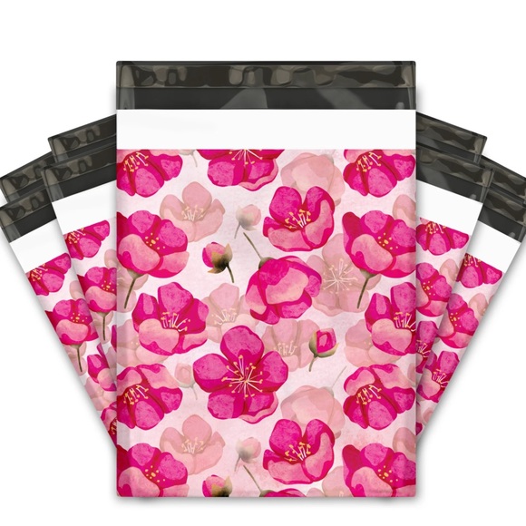 🌸20 Pink Poppy Poly Mailers 10 x 13 inch - Picture 2 of 5